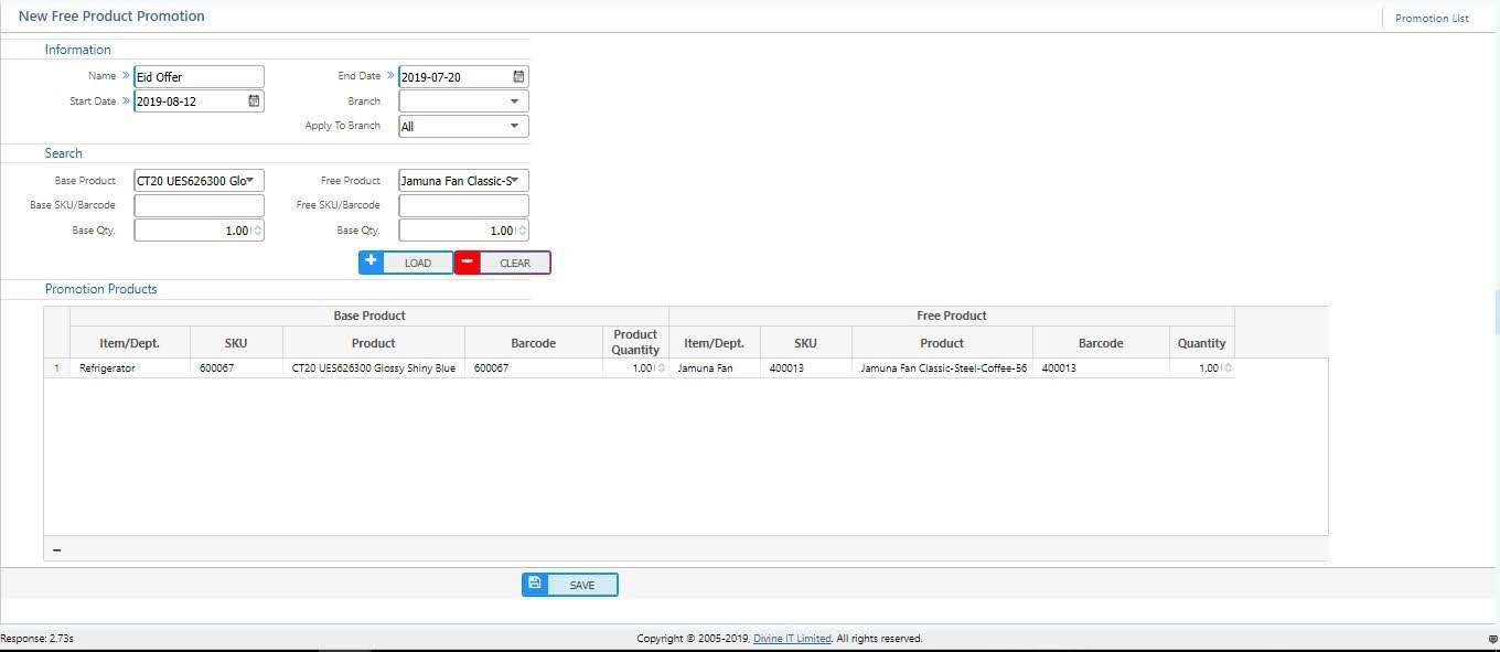Free Product promotion
